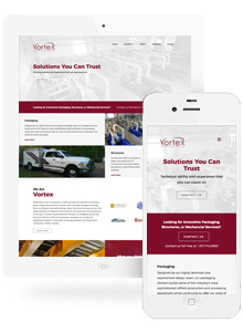Vortex Production Services - Website Design by Red Cherry